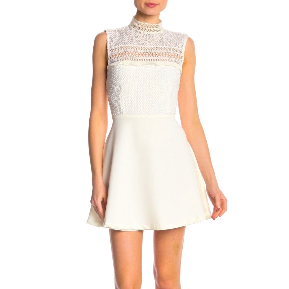 NWOT One one six cream cut out mini dress xs